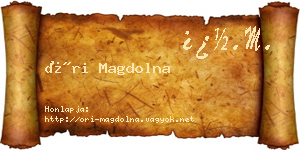 Őri Magdolna névjegykártya